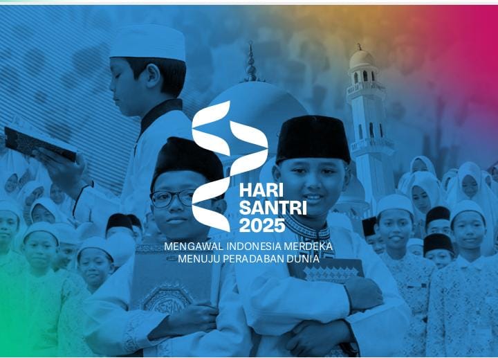 Hari Santri Nasional 2025 - Background Biru Kuning